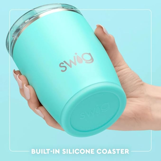 Swig Life 12oz Insulated Tumbler, Travel Coffee Tumbler with Lid, Cup Holder Friendly Travel Coffee Mug, Stainless Steel, 12 oz Reusable Insulated Coffee Mug (Saturdays in Lubbock)