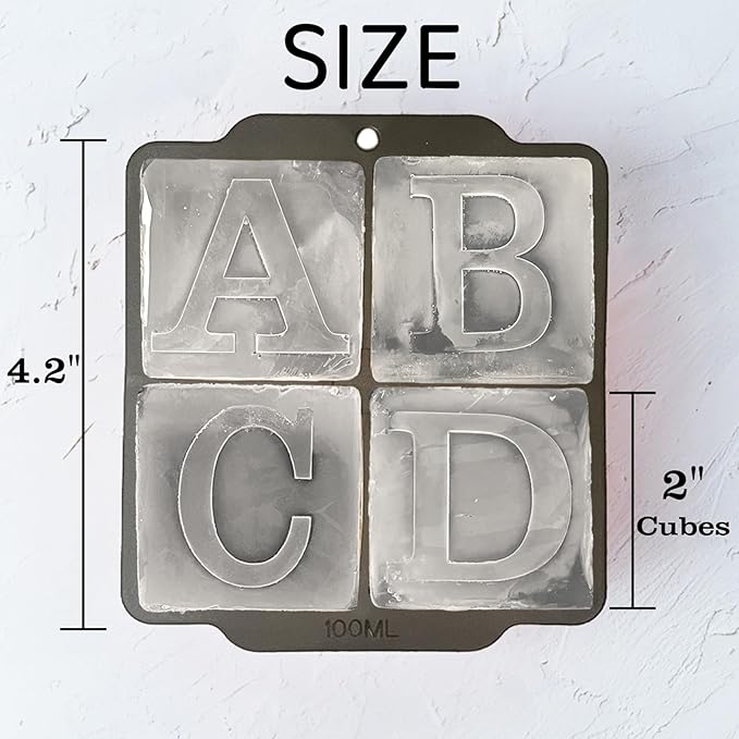Letter B Monogram Ice Cube Mold Custom Ice Cube Mold 2 Inch Big Initials Silicone Ice Cube Tray Gifts for DAD Gifts for Him