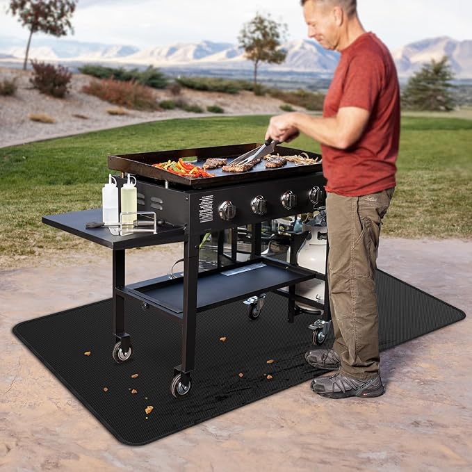 79x39 inches Large Under Grill Mats for Blackstone, Double-Sided Fireproof Outdoor Grill Protective Mat, Oilproof Waterproof BBQ Fire Pit Fireplace Mat