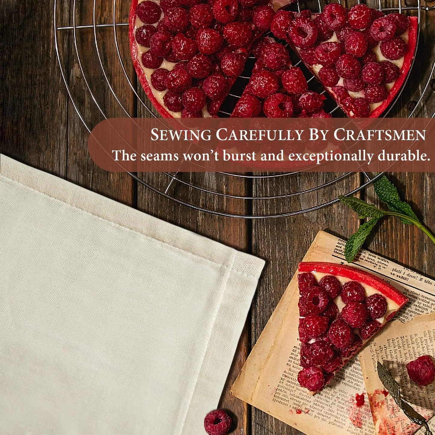 eFond Cheese Cloths | 8-Pack, 20x20Inch Squares with Hemmed Edges | Grade 100 Ultra Fine Reusable Cheesecloth for Straining | Unbleached Cotton Muslin Cloths | For Nut Milk, Butter, Baking & Cooking