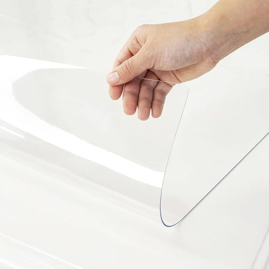 Warmstar Clear Table Cover Protector 40 x 120 Inch,1.5mm Thick Plastic Table Cover Rectangle,PVC Clear Table Protector,Desk Protector Mat for Kitchen, Dresser, Writing Desk，Dining Room Table