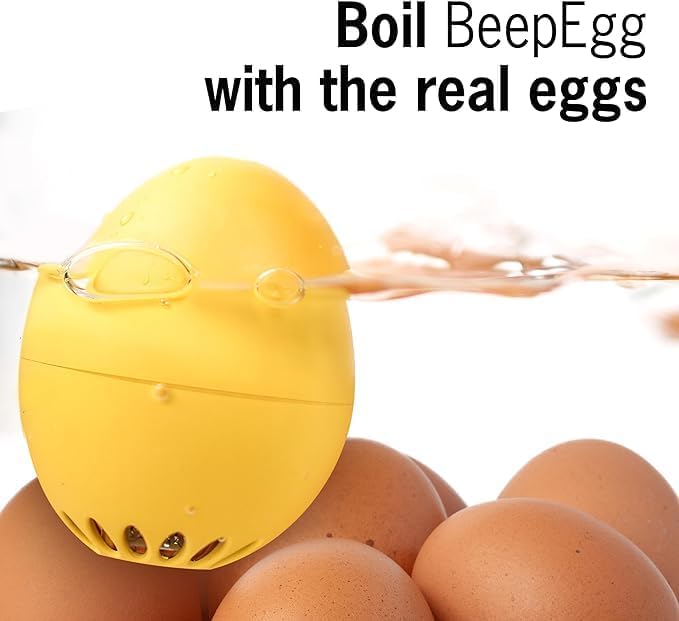 Moo BeepEgg – Egg Timer for Boiling Eggs – Musical Egg Cooker for Soft, Medium, Hard Boiled Eggs – Food Safe – Singing Floating Egg Timer – Egg Cooker for 3 Levels of Doneness - Brainstream