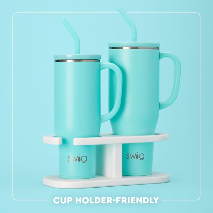 Swig Life 30oz Mega Mug, 30 oz Tumbler with Handle and Straw, Cup Holder Friendly, Dishwasher Safe, Lightweight Extra Large Insulated Tumbler, Nurse Gifts for Women (Scrub Life)