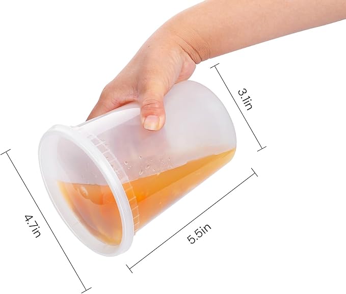 EDI [32 OZ, 40 Sets] Plastic Deli Food Storage Containers with Airtight Lids | Microwave-, Freezer-, Dishwasher-Safe | BPA Free | Heavy-Duty | Meal Prep | Leakproof | Recyclable