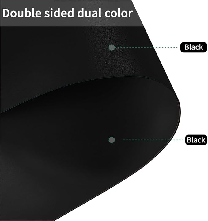Desk Cover - 16x36 Inch Waterproof Anti Overflow Can Cover Up Defects Protect The Surface of Furniture from Scratches Can Be Used for Dresser Bedside Table(Black+Black 16x36)