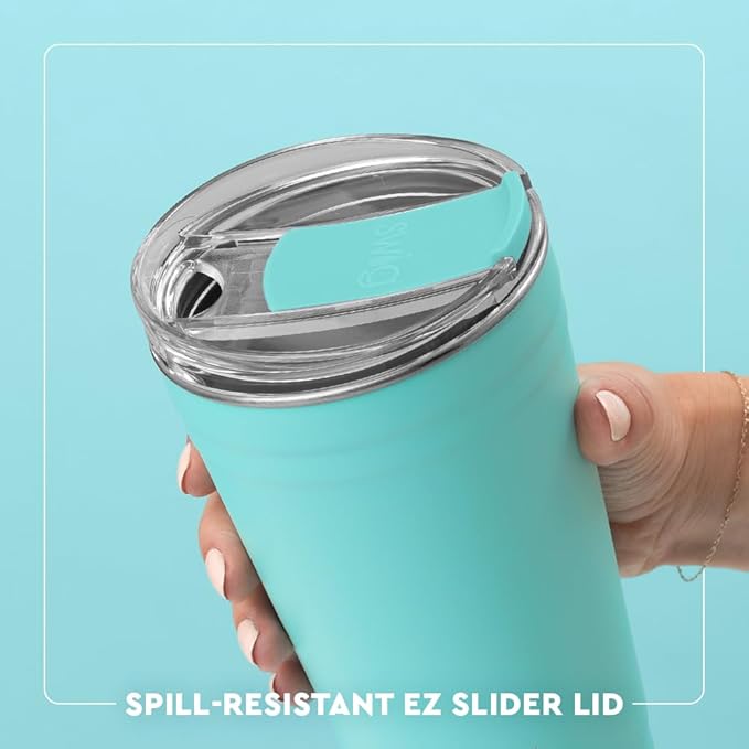 Swig Life 24oz Party Cup, Stackable Insulated Travel Coffee Tumbler with EZ Slider Lid, Cup Holder Friendly Travel, Stainless Steel 24 oz Tumbler, Reusable Mug (Taco Night)