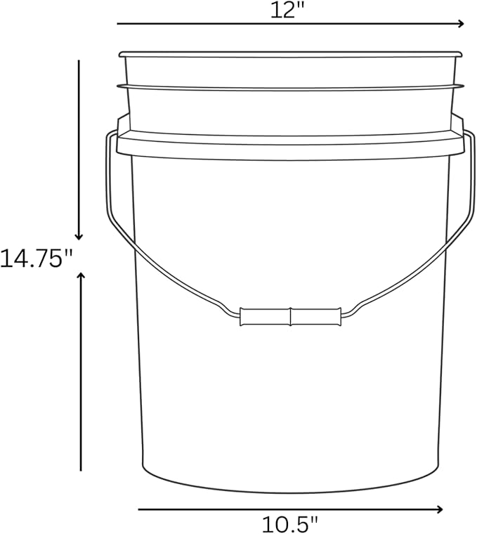 House Naturals 5 Gallon Premium HPDE Plastic Bucket - Made in USA Food Grade Storage Container, BPA Free All Purpose Pail (2, Blue)
