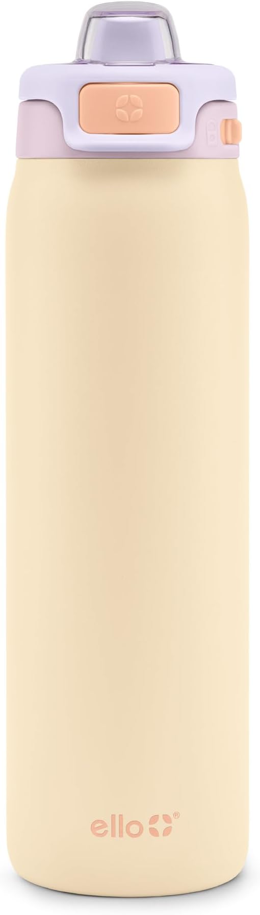 Ello Pop & Fill 22oz Stainless Steel Water Bottle with Quick Fill Technology, Double Walled and Vacuum Insulated Metal, Leak Proof Locking Lid, Sip and Chug, Reusable, BPA Free, Pastel Paradise