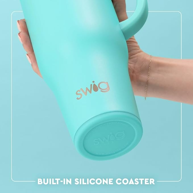 Swig Life 40oz Mega Mug, 40 oz Tumbler with Handle and Straw, Cup Holder Friendly, Dishwasher Safe, Extra Large Insulated Tumbler, Stainless Steel (Be Mine)