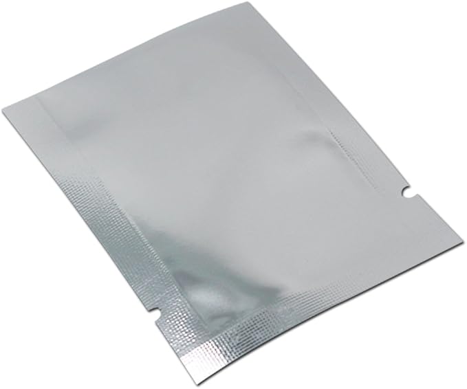 200 Pack Silver Aluminum Foil Pouch (Inner Size 1.6x2.4 inch) Heat Seal Window Plastic Open Top Vacuum Packaging Mylar Bags Food Small Sample Packets Mylar Storage with Tear Notch 1.9x2.7 inch