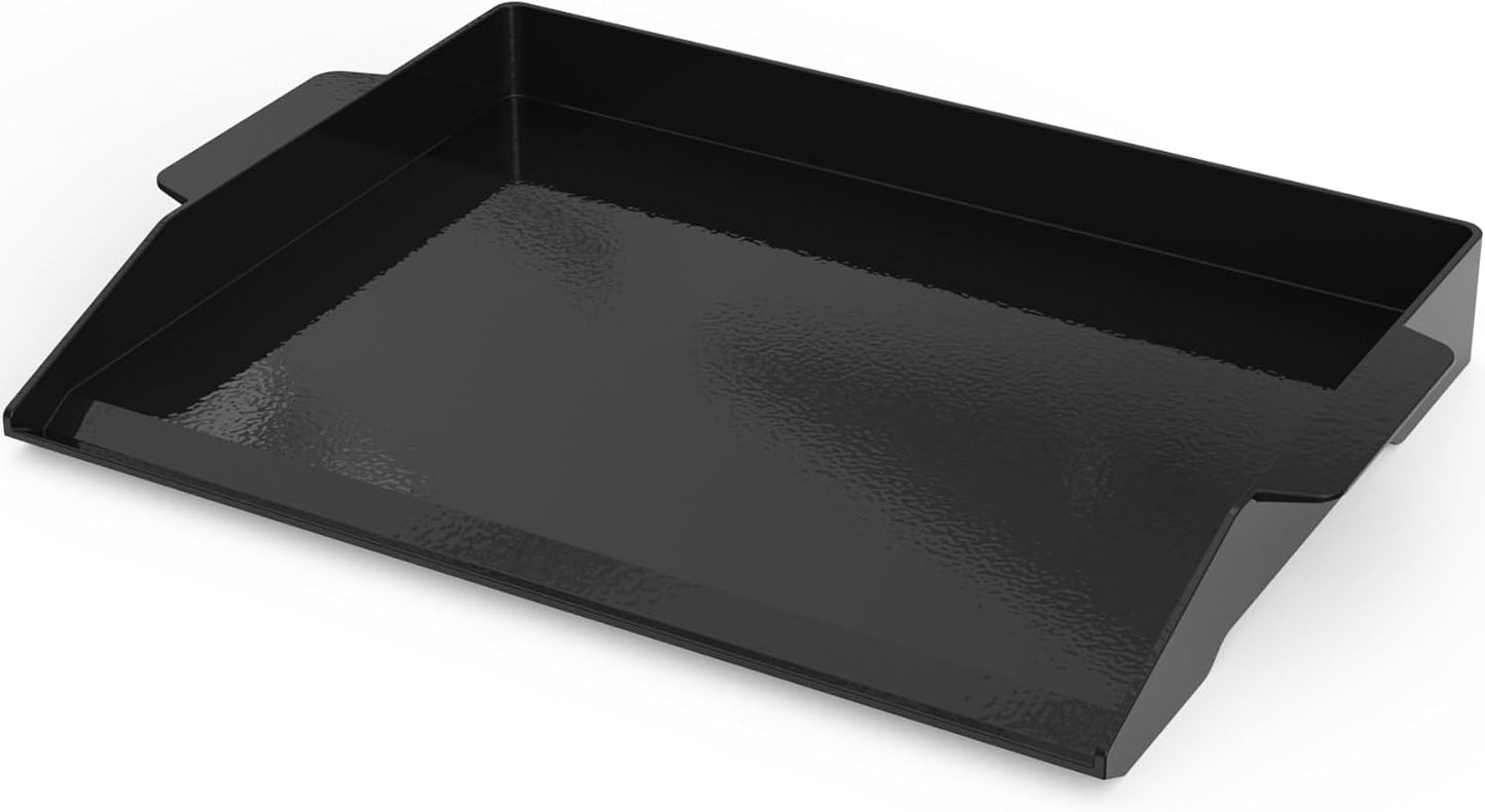 Onlyfire Universal Enamelled Cast Iron Cooking Griddle, Nonstick Coating Griddle Flat Top Grill Plate with extra high sidewalls for All Gas Grills and 4 Burner Range Oven, 23" x 16"