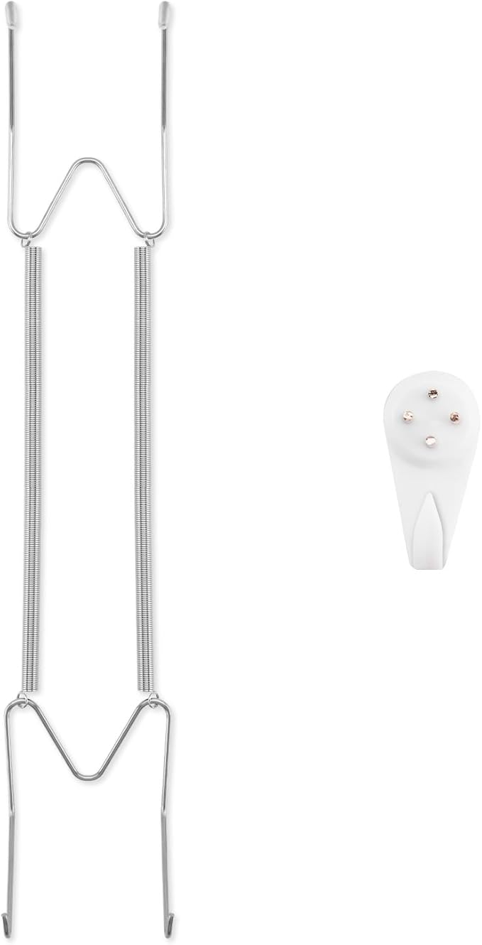 Plate Hangers for The Wall, Suitable for 12-16 inch Decorative Plate, Stainless Steel Wire Plate Holder with Wall Hooks and Rubber tip Protectors, Plate Hangers for Displaying Plates, Platter, Silver