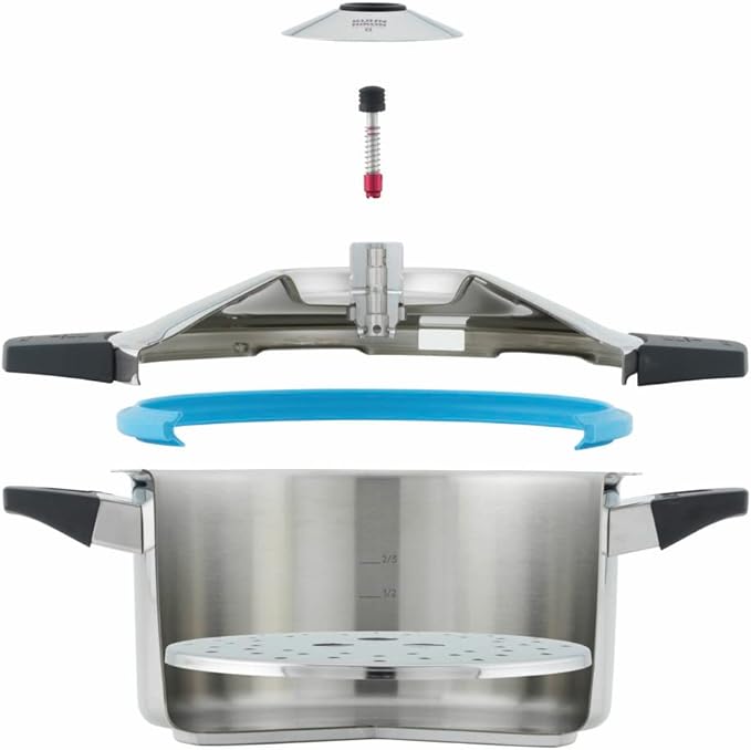 Kuhn Rikon Duromatic Hotel Stainless Steel Pressure Cooker with Side Grips, 12 Litre / 28 cm