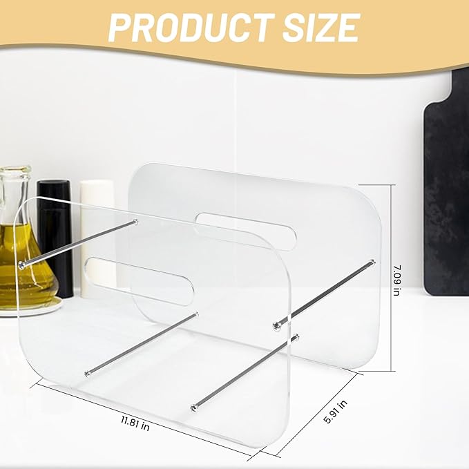 Paper Plate Dispenser, 7-12 Inch Disposable Plates Storage Organizer, Round Square Plastic Foam Paper Plate Acrylic Organizer for Cabinet, Countertop, RV or Outdoor Use (1)