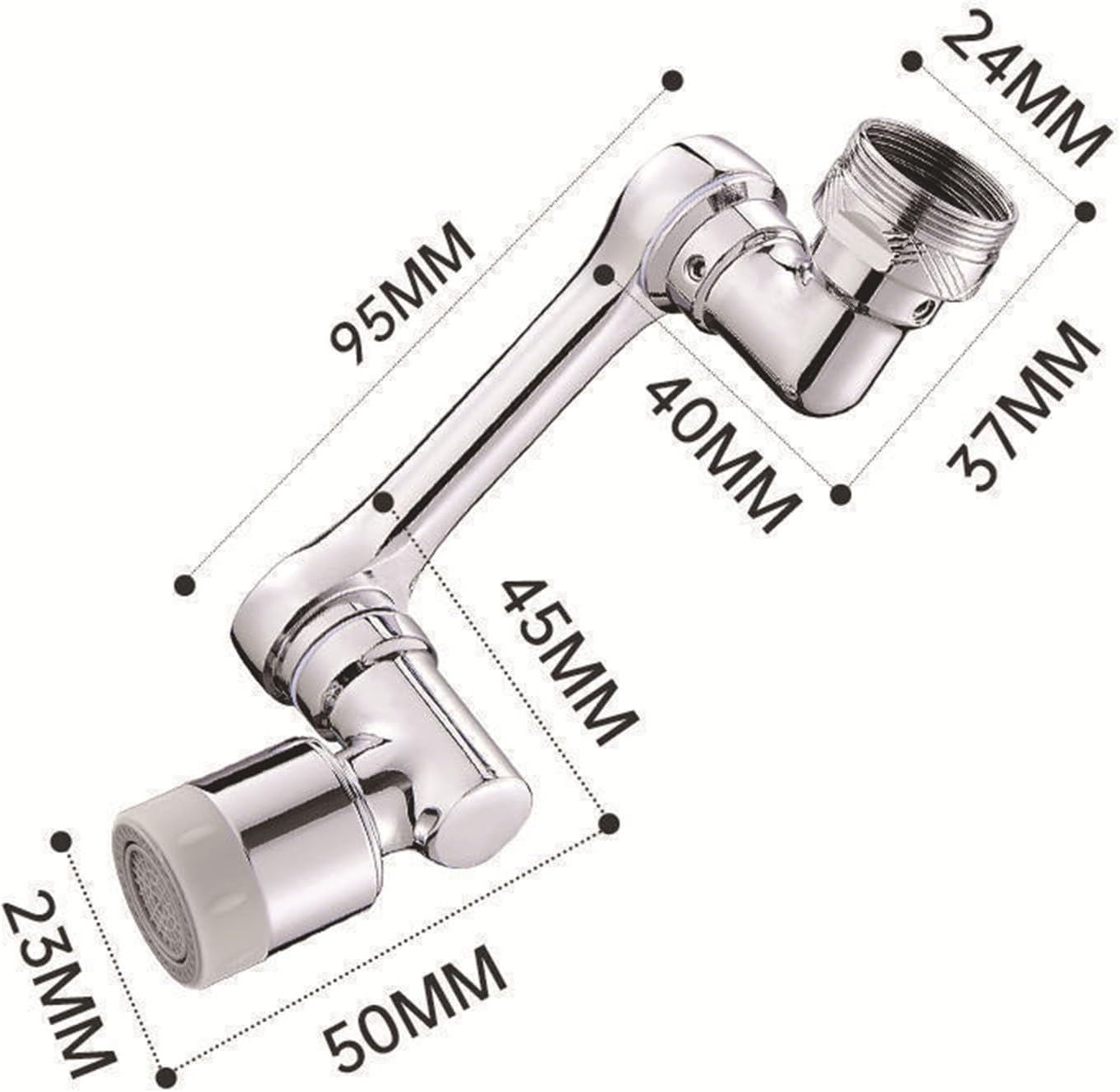 1080° Swivel Faucet-Extender Sink, Splash Faucet Sprayer Aerator, Wash Hand/Hair/Face, Bathroom & Kitchen Sink with 2 Water Outlet Modes,Silver,2Pcs