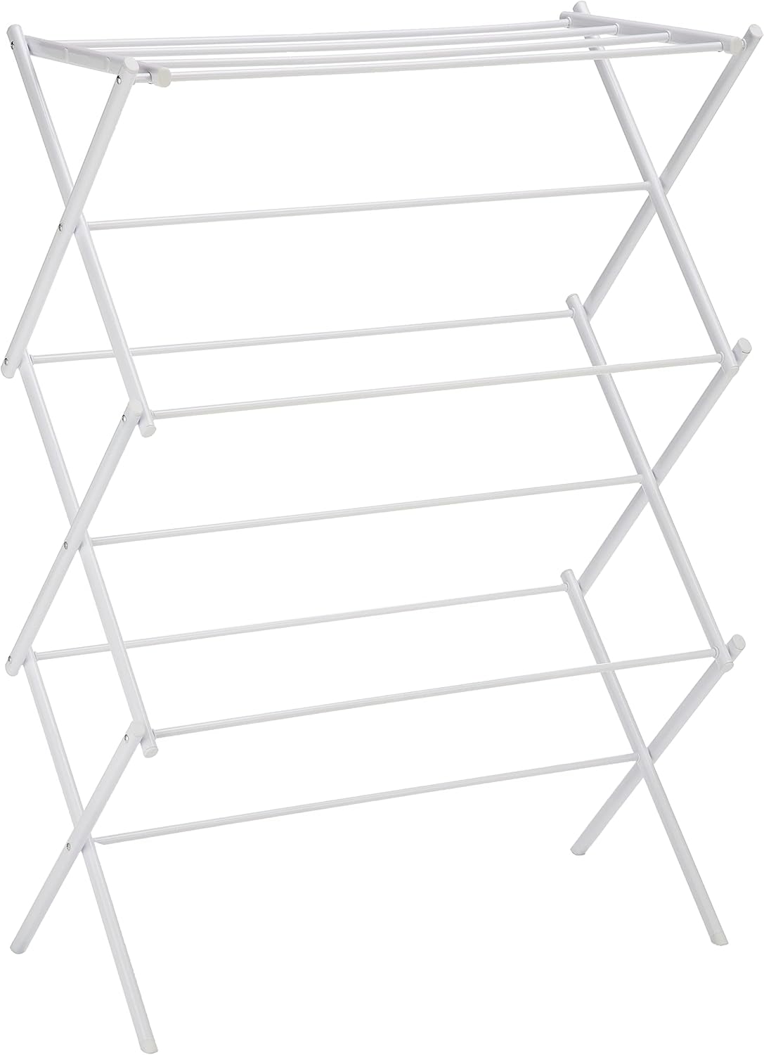 Amazon Basics Foldable Portable Laundry Rack for Air Drying Clothing, Indoor Outdoor Use - 14.5" D x 29.5" W x 41.8" H, White