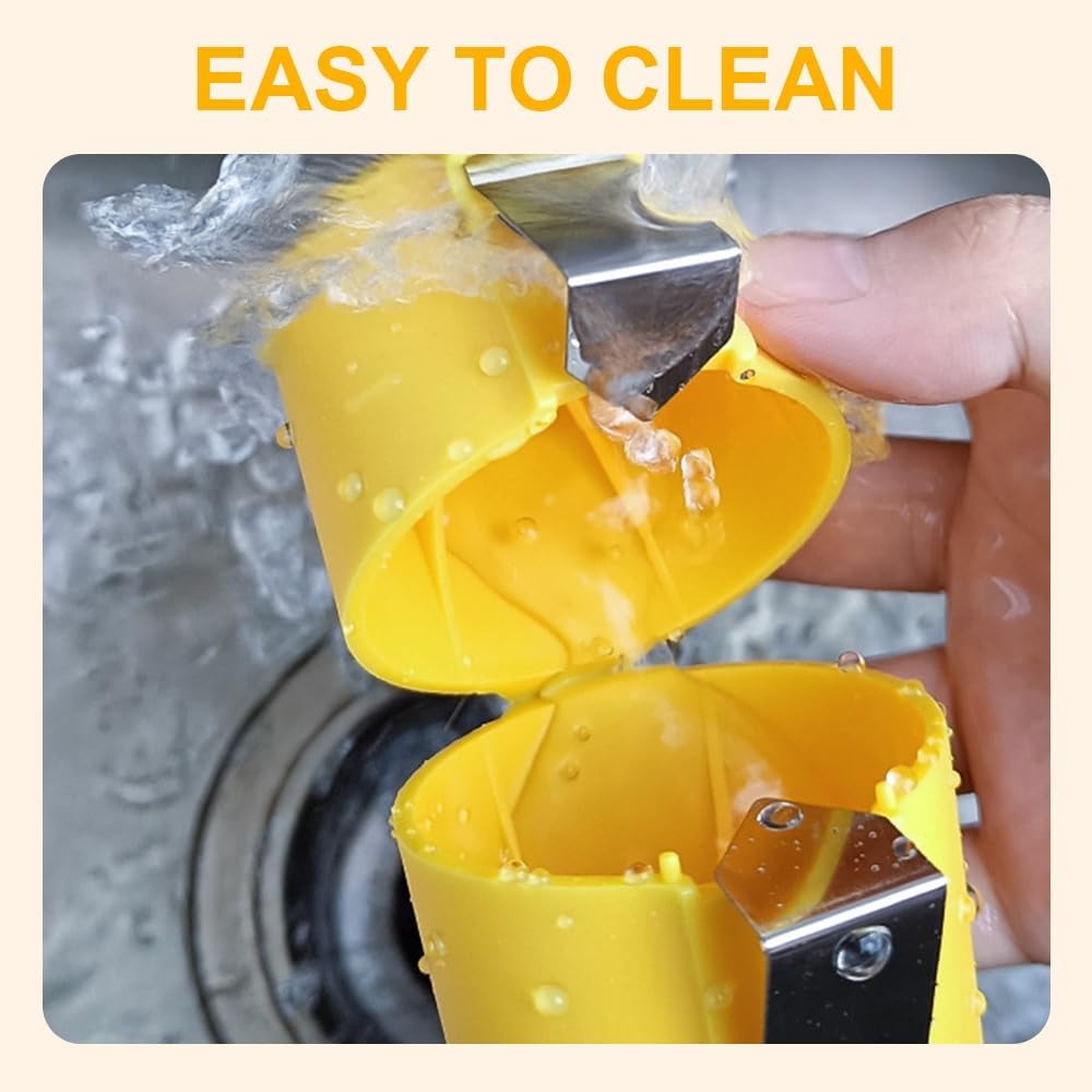 Stainless Steel Egg Shell Opener, 2025 New Egg Shell Cutter Egg Shell Separator for Raw Eggs Gadgets, Multifunctional Egg Cutter Egg Cracker Separator for Home Kitchen (Yellow Red Pink)
