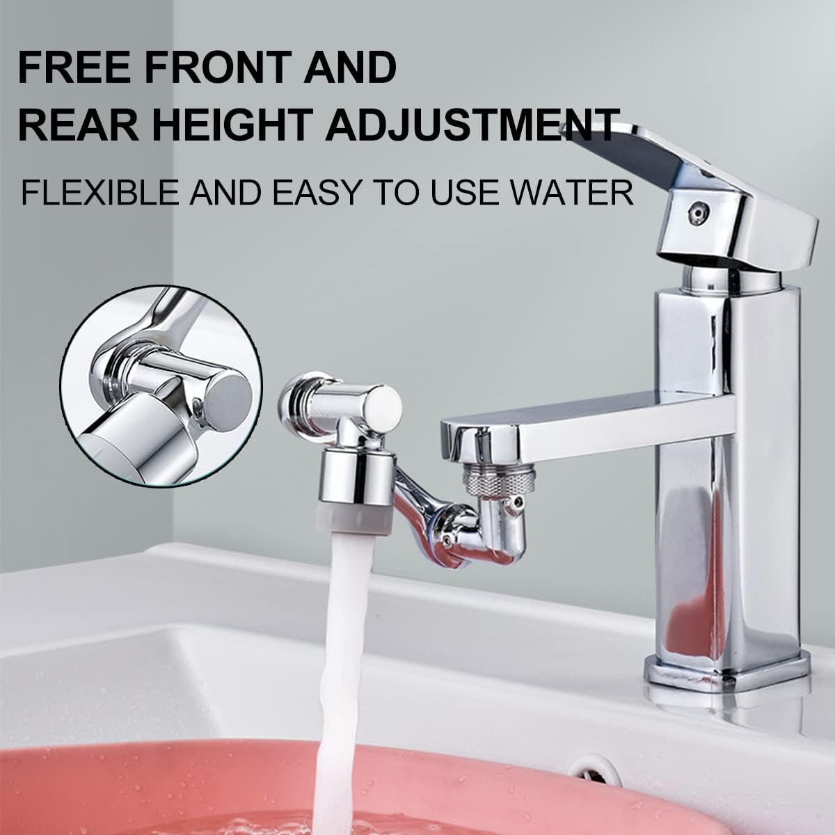 1080° Rotating Faucet Extender Aerator,Universal Splash Filter Faucet,1080 Big Angle Swivel Faucet Aerator Sink Face Wash Attachment with 2 Water Outlet Modes (With 2 Water Outlet Modes)