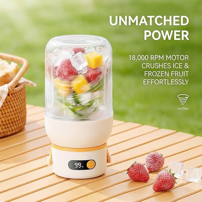 Portable Electric Juicer Cup with Zero Cord Hassle, 33 Oz Cordless Personal Juicer Cup, Digital Display Portable Juicers Blender with Stainless Steel Blades, USB-C (green-1200ml)