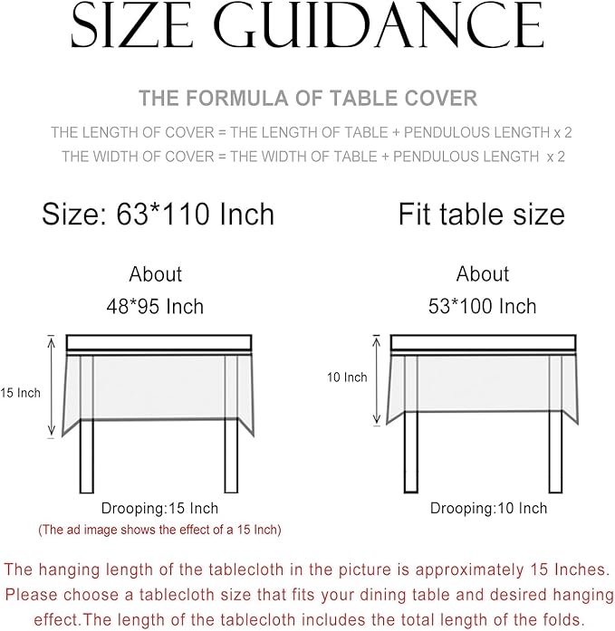 patdrea Designer Linen French Tablecloth for Rectangle Table,Fall Country Breathable Floral Extra Long Tablecloths,Table Cover for Kitchen Dining,Christmas,Thanksgiving,63"x110"-Oliveirad