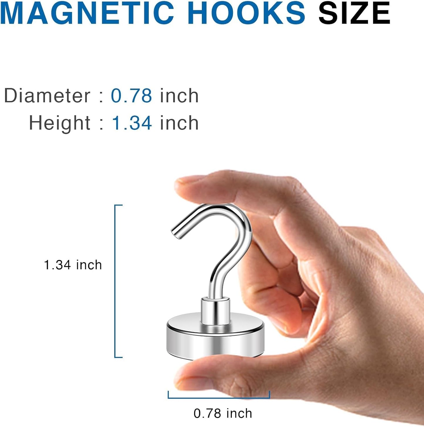 LOVIMAG Magnetic Hooks for Cruise Cabins, 40lbs Magnetic Hooks for Classroom, Strong Magnets with Hooks for Hanging, Neodymium Magnet Hooks for Fridge, Ceiling, Locker, Camper, Travel-12 Pcs