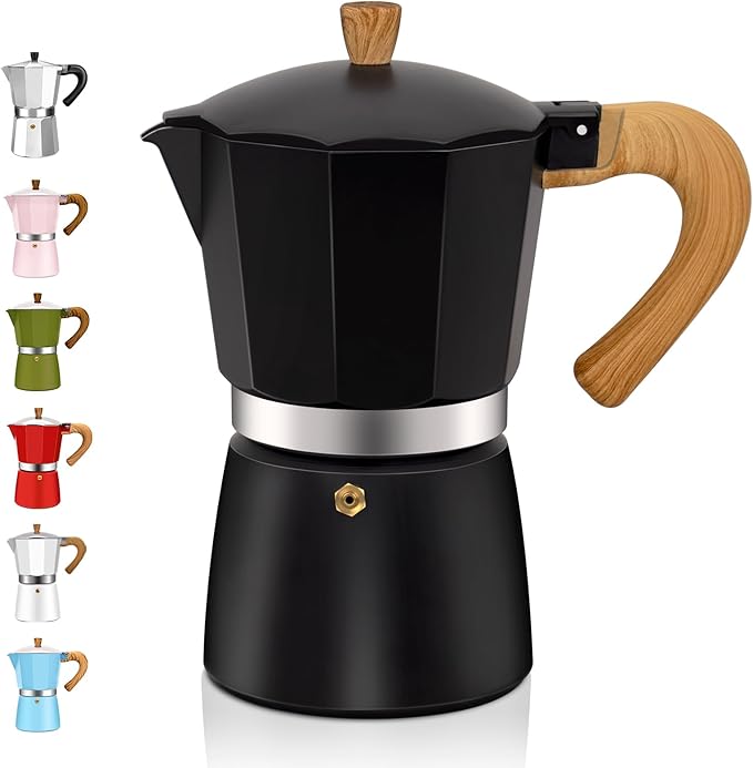 9 Cup Aluminum Espresso Stovetop Moka Pot Express Coffee Maker Percolator Italian Classic Mocha Coffee Machine for Italian and Cuban Cafe Brewing for Home & Camping 450ml 15oz