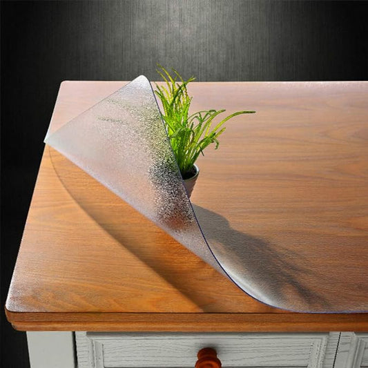 NECAUX Custom 12 x 18 Inch Frosted Desk Cover Protector, 1.5mm Thick Plastic Desk Pad Mat, Table Cover Tablecloth Protector for Office Computer Writing Desk, Side Table, End Table, Night Stand Dresser