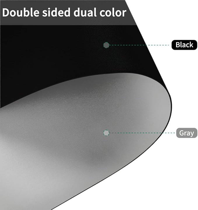 Table Protector Pad for Dining Room Table - Can Be Used On Both Sides Waterproof and Easy to Clean Good Flatness Used for Dining Table(Black+Gray 46x96)