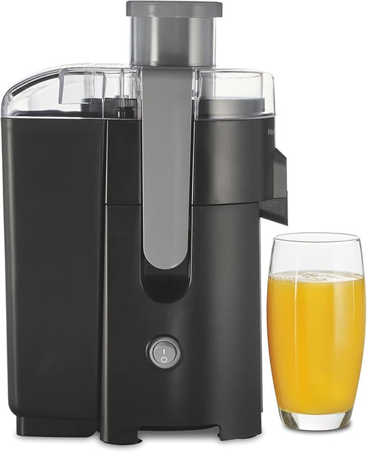 Hamilton Beach HealthSmart Juicer Machine, Compact Centrifugal Extractor, 2.4” Feed Chute for Fruits and Vegetables, Easy to Clean, BPA Free, 400W, Black and Gray (67502)