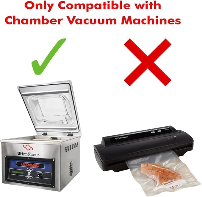UltraSource - Chamber Machine Pouches 3 Mil Thickness, 10" x 10", Pack of 1000 Vacuum Chamber Pouches, BPA-Free Pre-Cut Chamber Vacuum Sealer Bags with tear notch