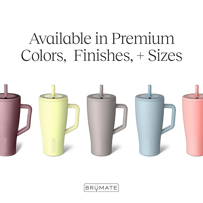 BrüMate Era 40 oz Tumbler with Handle and Straw | 100% Leakproof Insulated Water Bottle Tumbler with Lid and Flexible SoftSip Straw | Made of Stainless Steel | Cup Holder Friendly | 40oz (Matte Black)