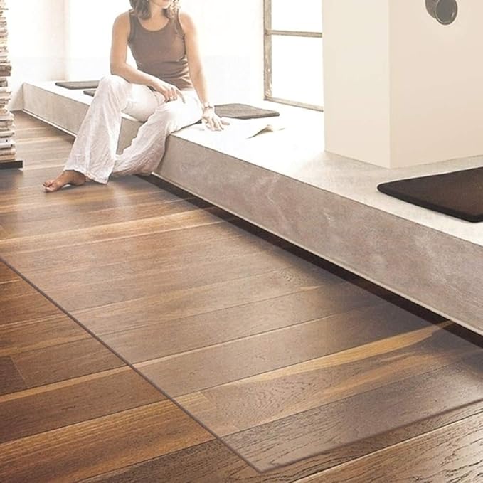 NECAUX Custom Multisize 1.5mm Thick Frosted PVC Table Cover Protector - 23.6 x 48 Inch Water Resistant Plastic Rectangular Vinyl Non-Slip Desk Pad for Coffee Table/Writing Desk