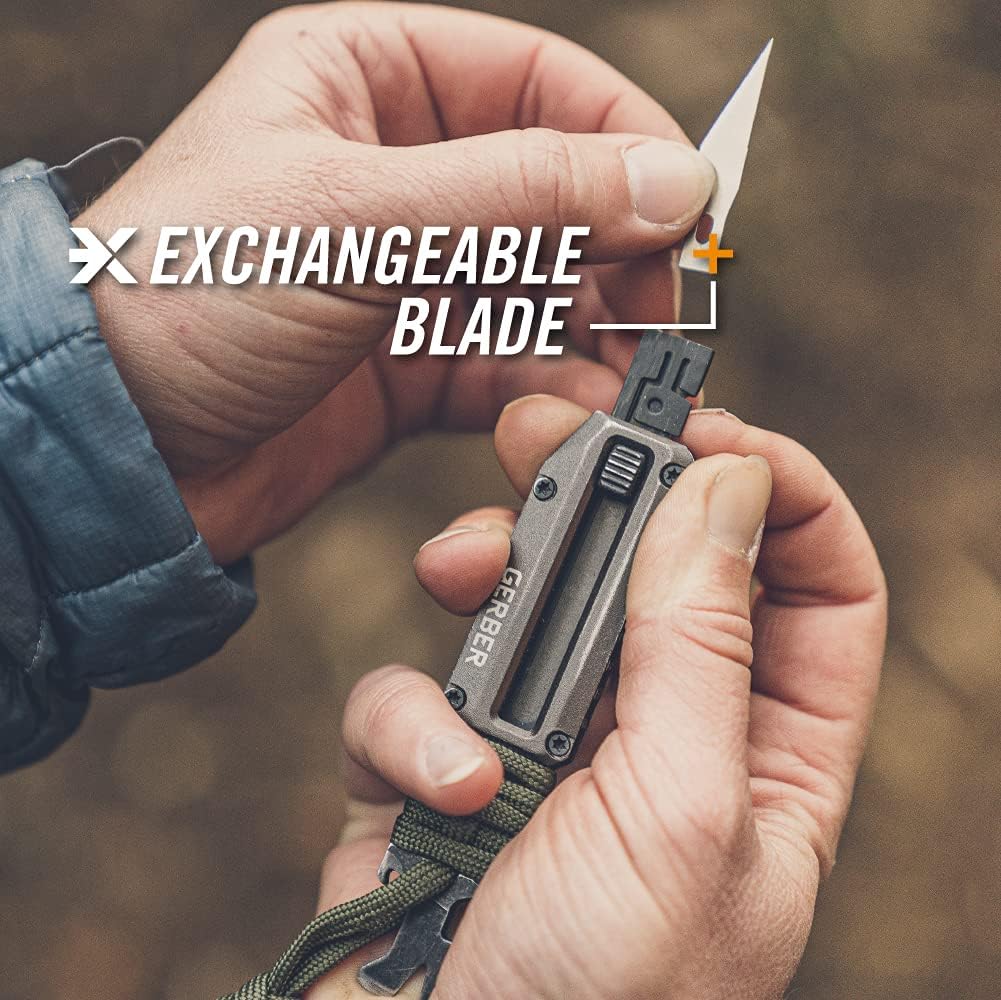 Gerber Gear Prybrid X Multitool Pocket Razor Knife - EDC Utility Knife with Retractable Blade and Pry Bar for Everyday Carry - Urban Blue