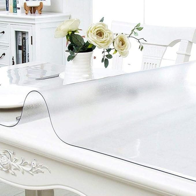 NECAUX Custom 14 x 48 Inch Frosted Desk Cover Protector, 1.5mm Thick Plastic Table Pad, Table Protector for Office Computer Writing Desk, Sofa Table, Media Stand, Coffee Table