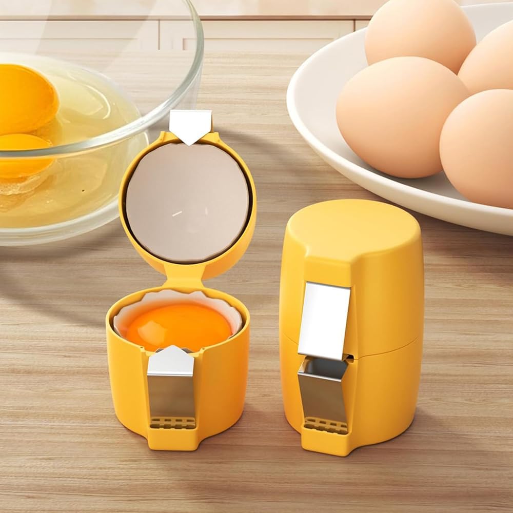 Egg Shell Opener Remover, Eggs Peeler Separator for Boiled and Raw Eggs, Stainless Steel Eggshell Cutter Kitchen Tools for Cooking and Breakfast Prep (Pink, 2 Pcs)