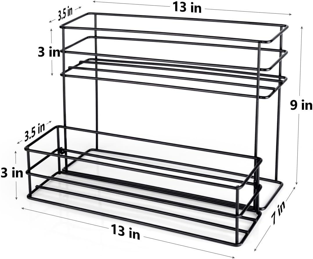 8 Bottle Capacity Coffee Syrup Organizer 2 Tier Coffee Syrup Stand Shelf for Coffee Bar Kitchen Small Wine Rack for Bar Family Storage for Syrup Wine Dressing