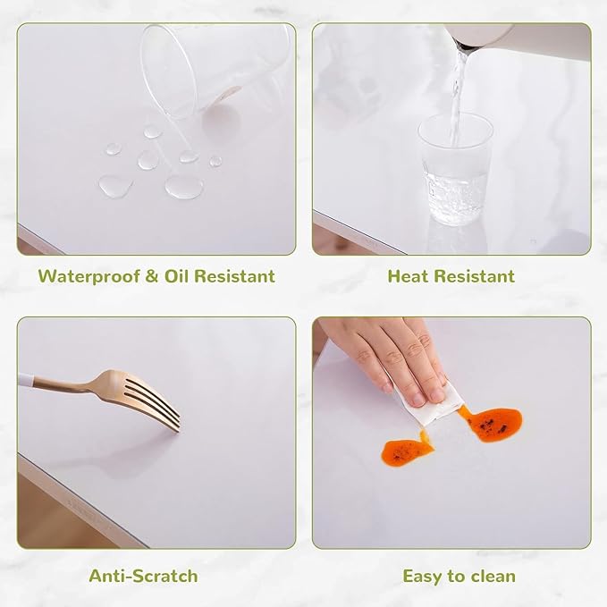 34 x 54 Inch Clear Table Cover Protector, Clear Table Protector for Dining Room Table, 1.5mm Plastic Table Cover, Waterproof Table Pad for Kitchen, Office