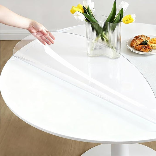 Round Clear Table Cover Protector 36 Inch - 2mm Thick Waterproof PVC Furniture Protective Pad for Dining Room Tabletop