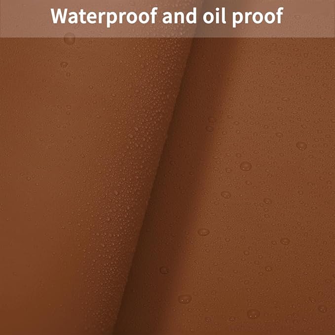 Leather Table Cover,1.8mm Thick,12x78 Inch Table Protector,Glass Table Protector,Table Sticker Cover,Desk Covers On Top of Desks.(Brown+Gray,12x78)