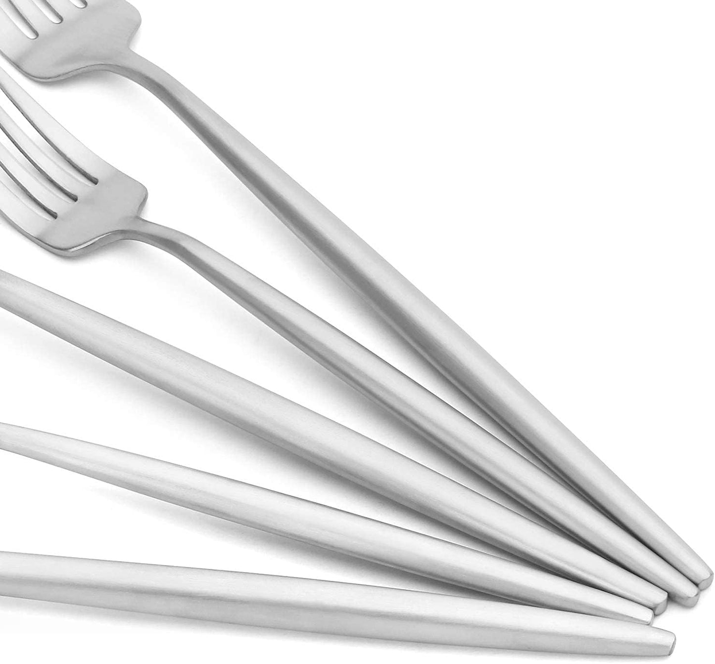 Matte Silverware Set , Oliviola 20-Piece Stainless Steel Flatware Cutlery Set Service for 4, Satin Finish Kitchen Utensil Set, Dishwasher Safe