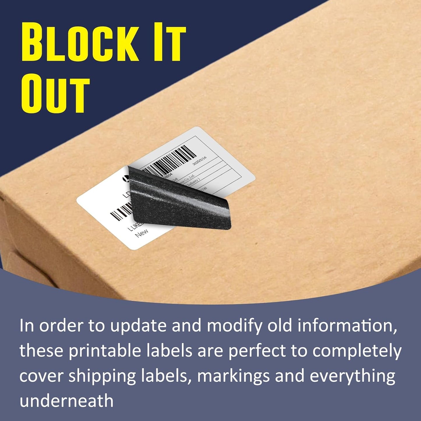 L LIKED 4" x 2" Direct Thermal Labels, Permanent Adhesive Barcode Shipping Labels & Compatible with Rollo, Zebra and Other Desktop Printers (1 Roll, 750 Labels)