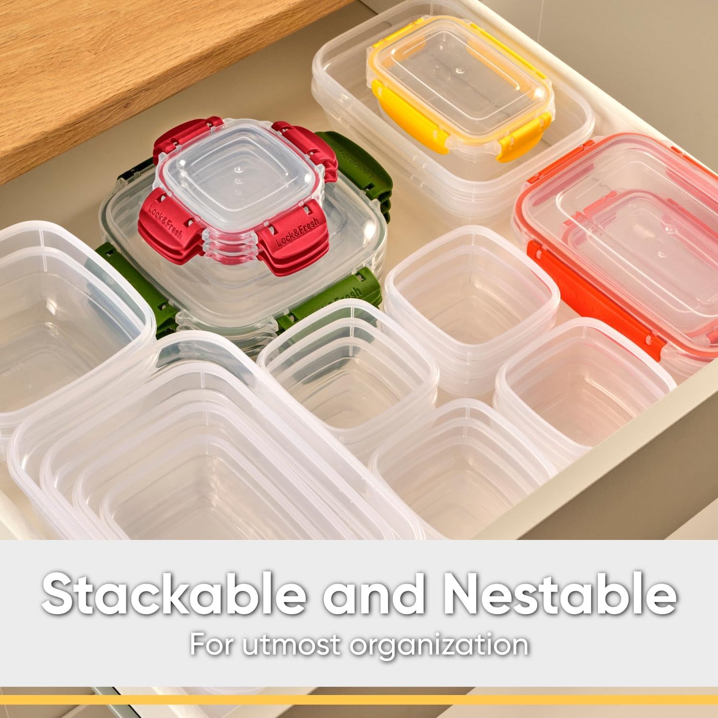 Superio Plastic Food Storage Containers with Airtight Lids, 4 Pack- 80 Oz, BPA Free, Leakproof, Stackable, Microwave, Dishwasher, Freezer Safe, Blue