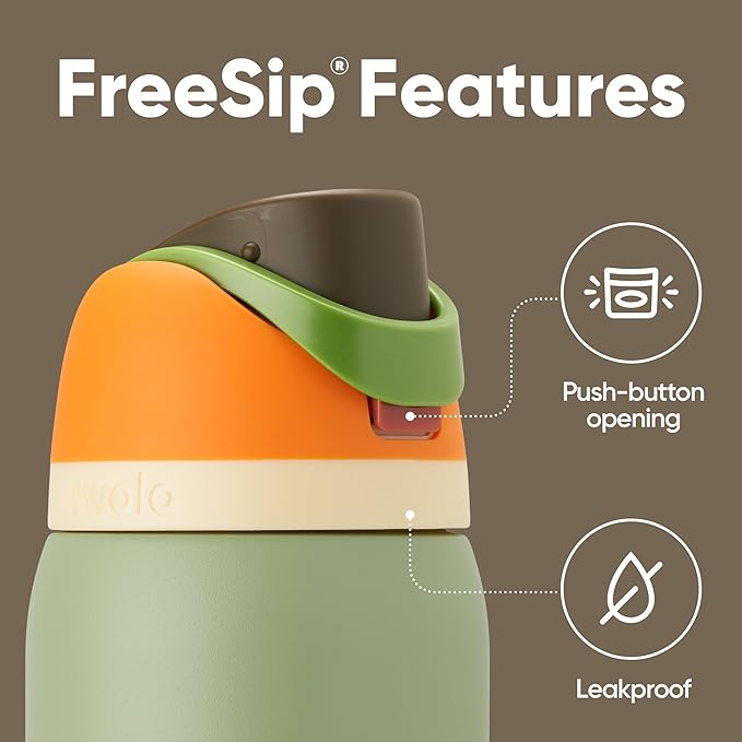 Owala FreeSip Insulated Stainless Steel Water Bottle with Straw, BPA-Free Sports Water Bottle, Great for Travel, 32 Oz, Camo Cool