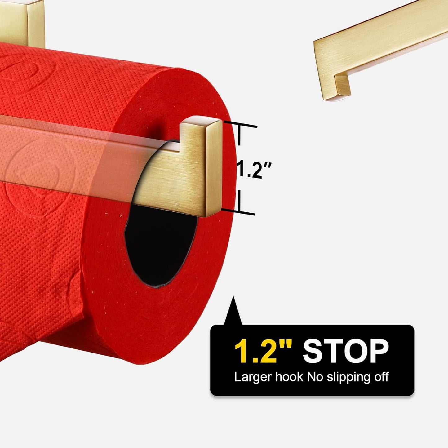 KOKOSIRI Gold Toilet Paper Holder Toilet Roll Holder for Bathroom Kitchen Washroom T-304 Stainless Steel Wall Mounted, Gold Finish, B2003BG