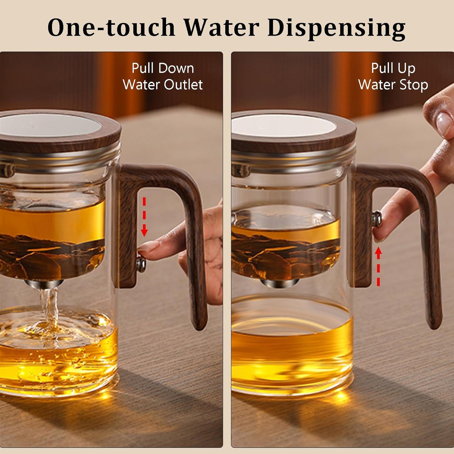 Enchanti Tea Pot - 800ml/27.1oz Witchcraft Magic Glass Teapot, Magnetic Water Separation Design, Borosilicate Infuser Pot with Strainer for Loose Leaf & Herbal Teas, Ideal for Tea Maker