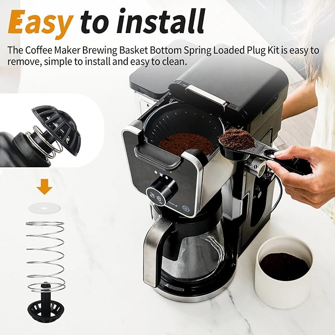 Coffee Machine Brew Basket Bottom Spring Loaded Stopper Kits Replacement Brew Baske for Cuisinart DCC-1200 DCC-1200BCH DCC-1200BW Coffee Maker Brew Basket Parts