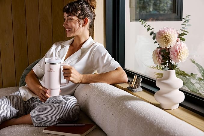 STANLEY Quencher H2.0 Tumbler with Handle and Straw 40 oz | Flowstate 3-Position Lid | Cup Holder Compatible for Travel | Insulated Stainless Steel Cup | BPA-Free | Daffodil