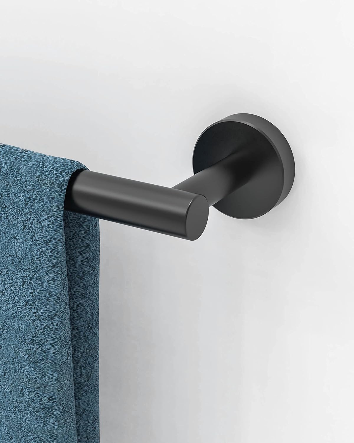 22 Inch Matte Black Towel Bar Towel Rack for Bathroom Kitchen Hand Towel Holder Dish Cloths Hanger SUS304 Stainless Steel RUSTPROOF Wall Mount Total Length 24 Inch (Matte Black)