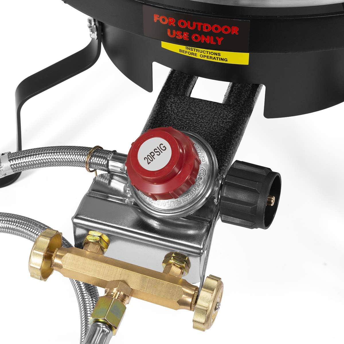 Barton 52Qt Turkey Deep Fryer w/High Pressure Burner All Purpose Aluminum 80,000 BTU Outdoor Boiler Roaster Clam Bake Crawfish Pot Boiling Lid Seafood Cajun Gas Stove Burner Stand Injector