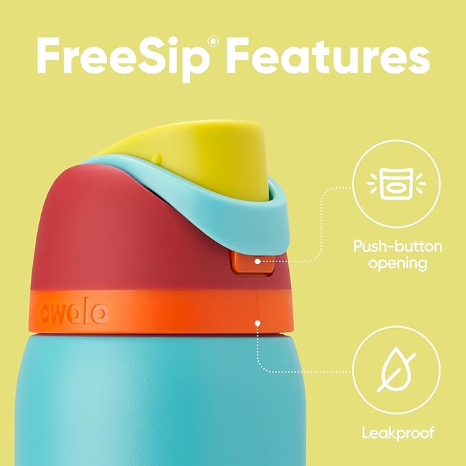 Owala FreeSip Insulated Stainless Steel Water Bottle with Straw, BPA-Free Sports Water Bottle, Great for Travel, 40 Oz, Summer Sweetness